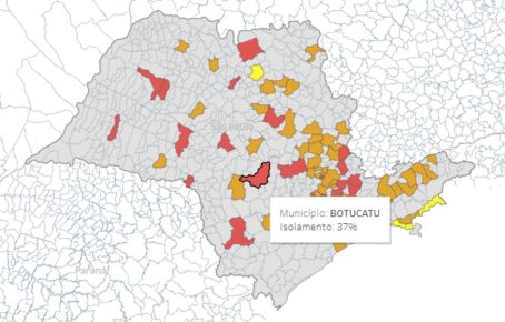 mapa-de-sp-1-454x290 Botucatu: Isolamento Social de Botucatu foi o 3º pior do Estado, neste sábado