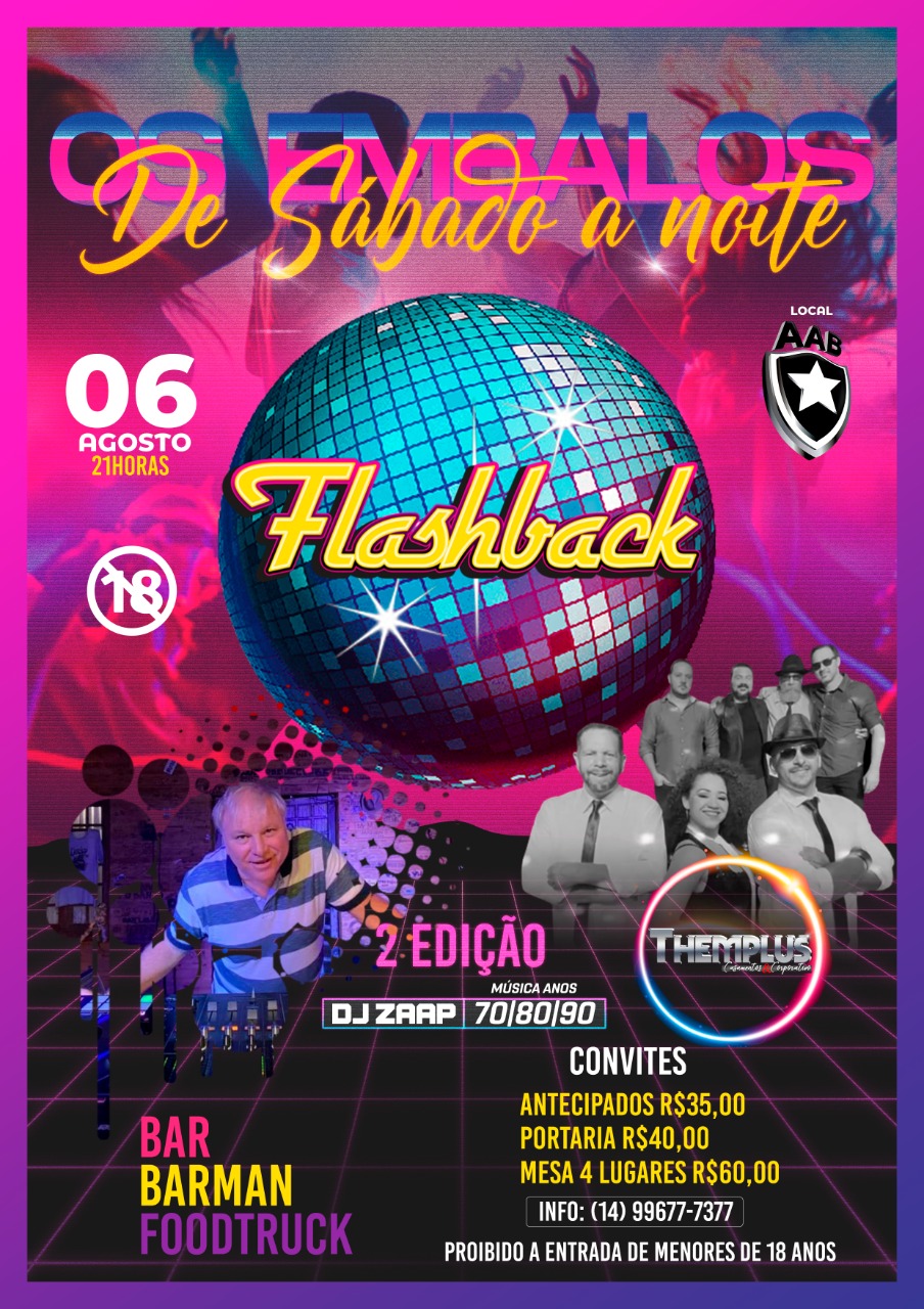 Baile FlashBack anos 70/80/90 no Acre Clube em são paulo - 2023
